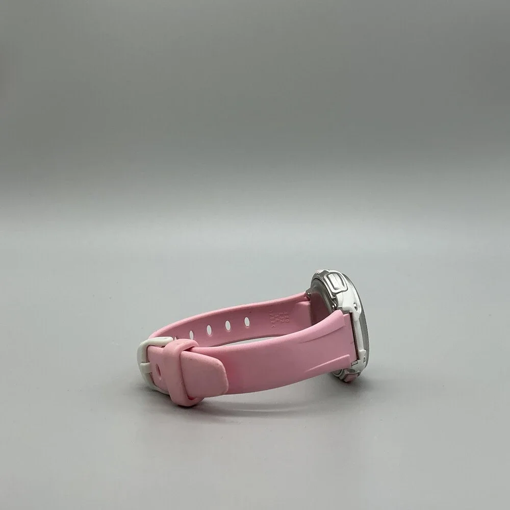 Casio LW-203 Womens Watch 34mm White Digital Dial Pink Resin Illuminator WR50M